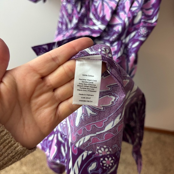 Talbots women’s Modern poplin shirtdress floral Size 12 - Picture 5 of 11